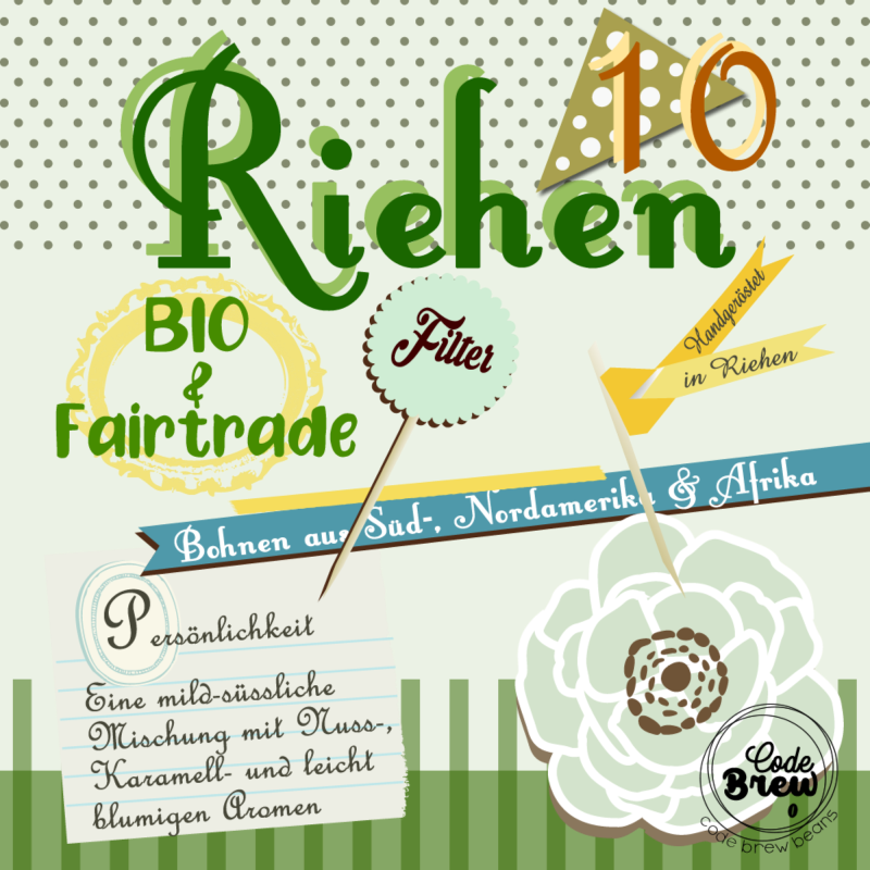 Riehen 10 Cafe Creme. Bio and Fairtrade Blend für Bialetti & CafeCreme
